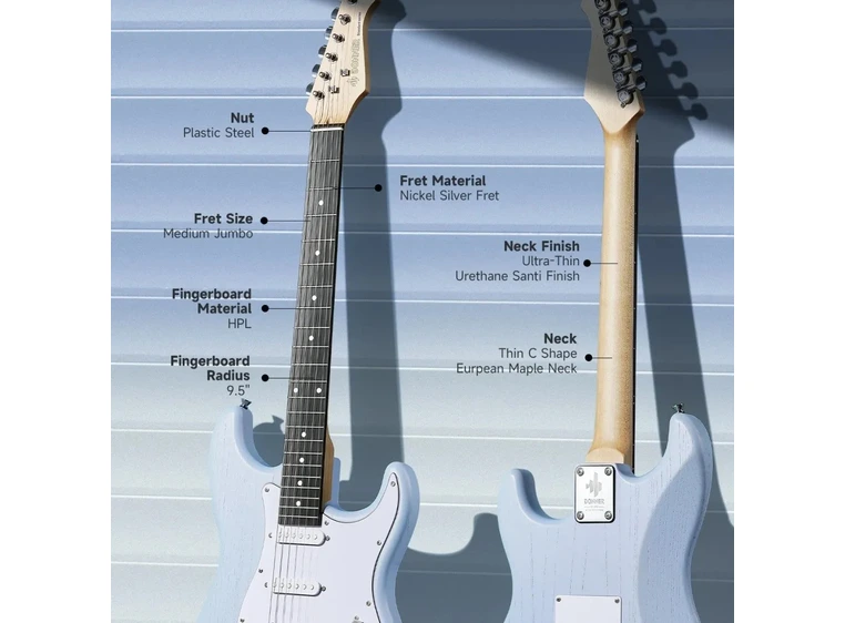 Donner DST-80 el-gitar pakke sonic blue 