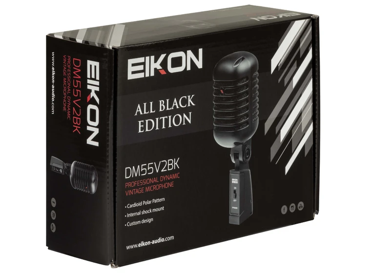 Eikon DM55V2BK Vintage Dynamic Mic Satin Black 