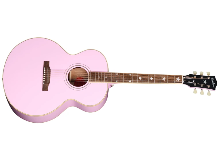 Epiphone J-180 LS Pink Med hardcase 