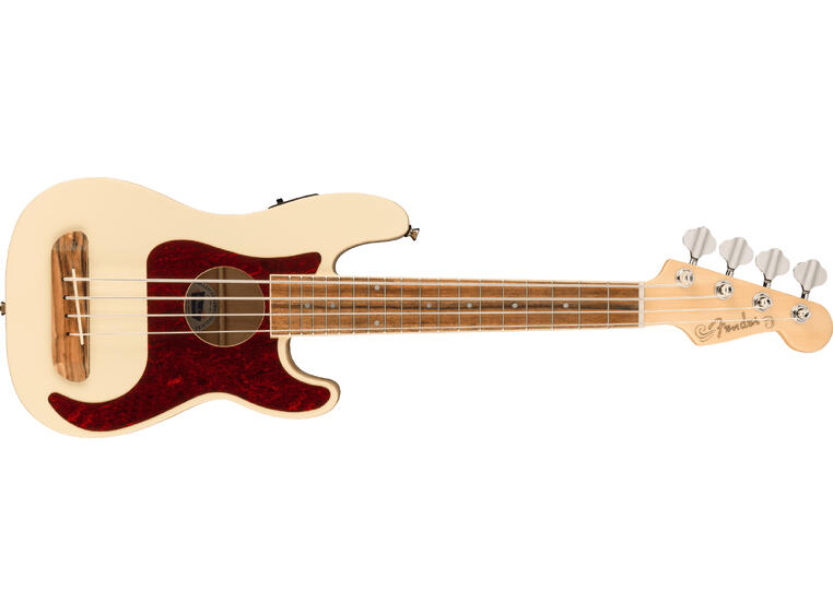 Fender Fullerton Precision Bass Uke Olympic White, Tortoise PG, Walnut FB