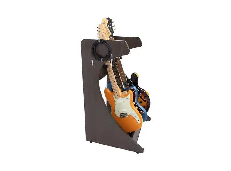 Gator Frameworks GFW-ELITEGTR3RK-BRN Elite Series 3 El/Ac Guitar Rack - BRN 