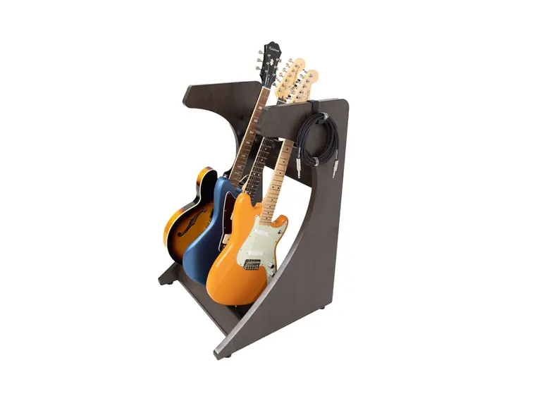 Gator Frameworks GFW-ELITEGTR3RK-BRN Elite Series 3 El/Ac Guitar Rack - BRN 