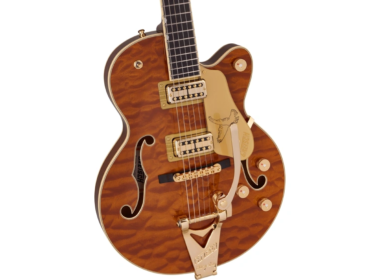 Gretsch Ltd. Ed. Falcon Center Block Jr Bigsby, QM, EB, Roundup Orange 