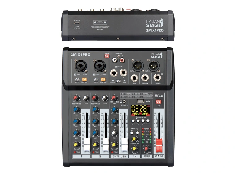 Italian Stage IS 2MIX4PRO Lydmikser 4 kanaler, med effekter og bluetooth 