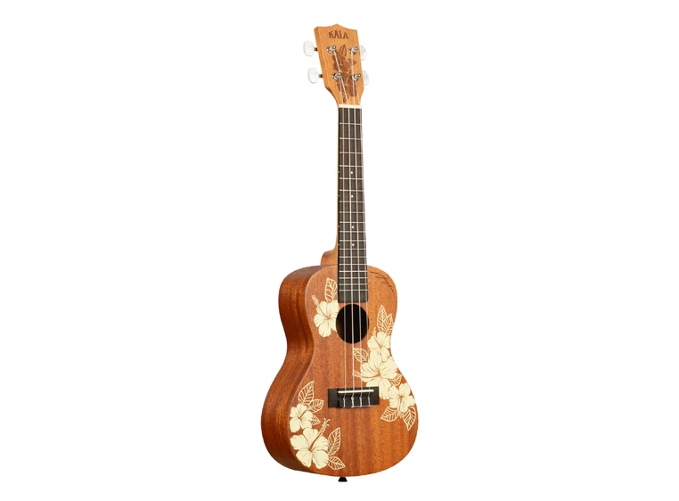 Kala Hibiscus Mahogany Concert Ukulele Med bag 
