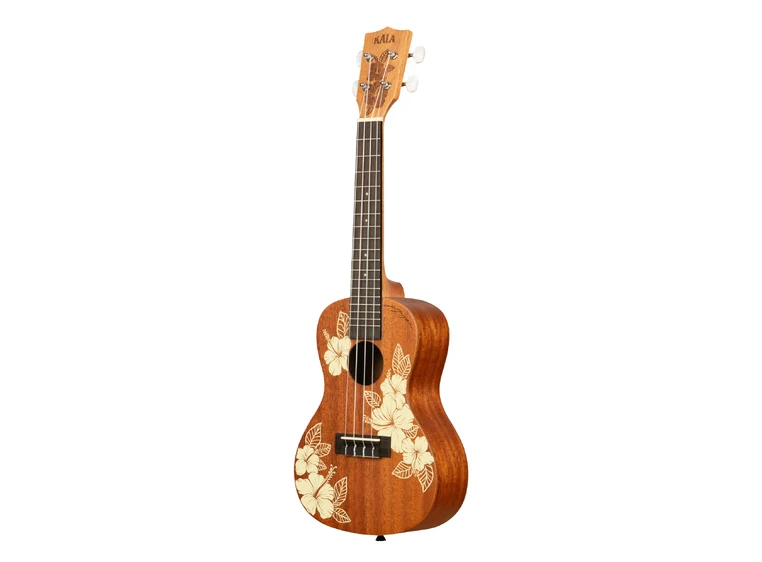 Kala Hibiscus Mahogany Concert Ukulele Med bag 