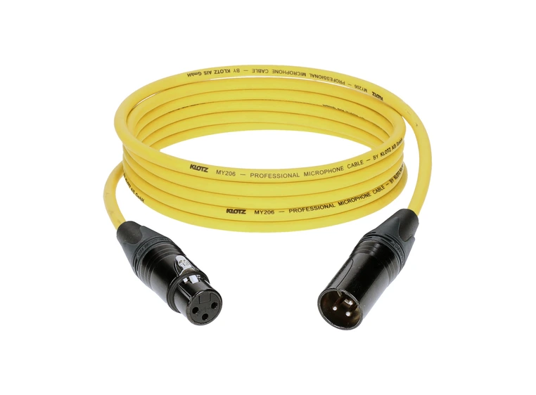 Klotz mik.kabel Prime Neutrik XLR/XLR Gul kabel 2m 