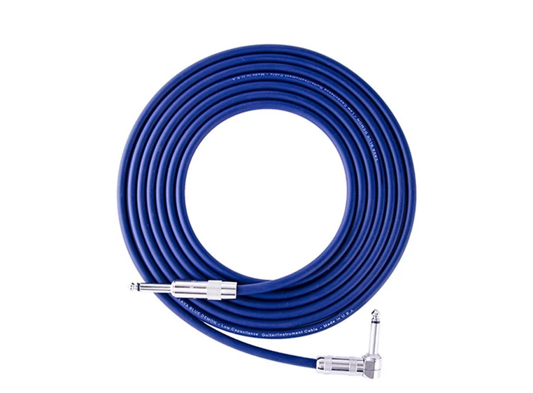 Lava Cable 15' Lava Blue Demon Cable R/A til 1/4 G&H Nikkelplugger 