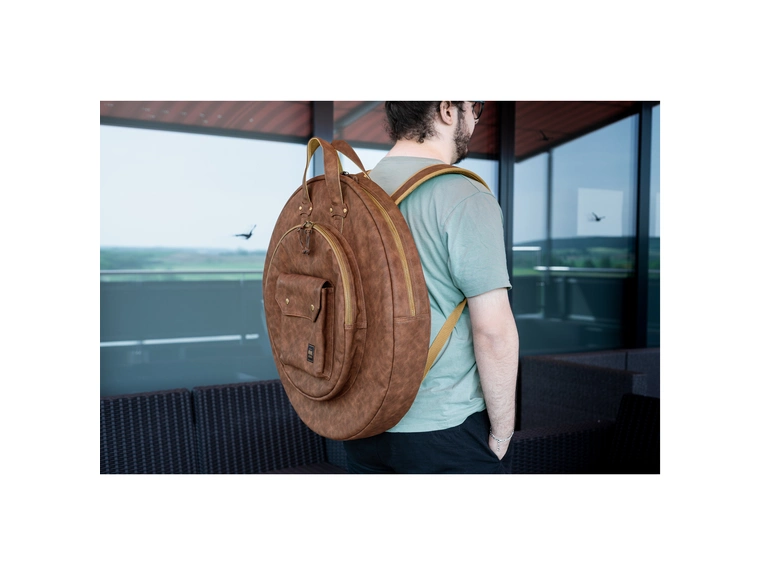 Meinl MVHC22LB Vintage Hyde Cymbal bag 22" w/BP straps, Light Brown 