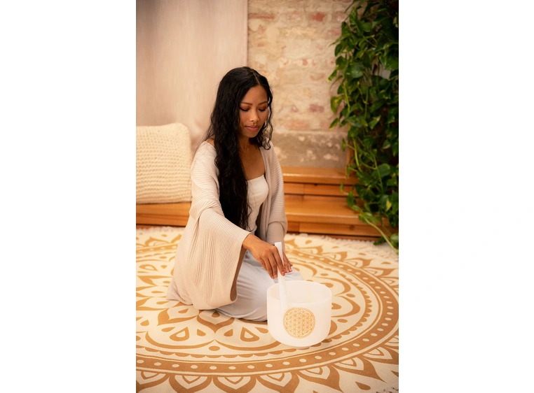 Meinl Sonic En. PCSB8FOL Planetary Tuned Crystal Singing Bowl 8, Flower of Life 