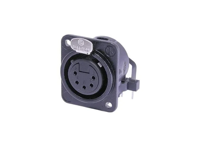 Neutrik NC5FDM3-H-BAG XLR chassis 5P Hun Sort horisontal PCB 