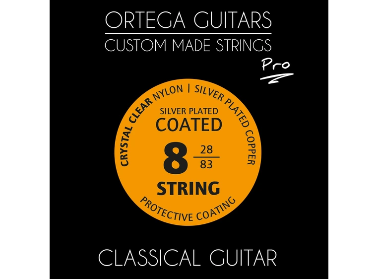 Ortega NYP8 Nylon Strengesett, 8 string Bariton scale 