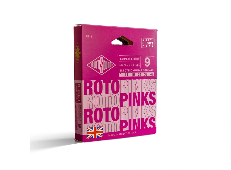 Rotosound R9 Pink 9-42 (3-Pack) (009-042) 
