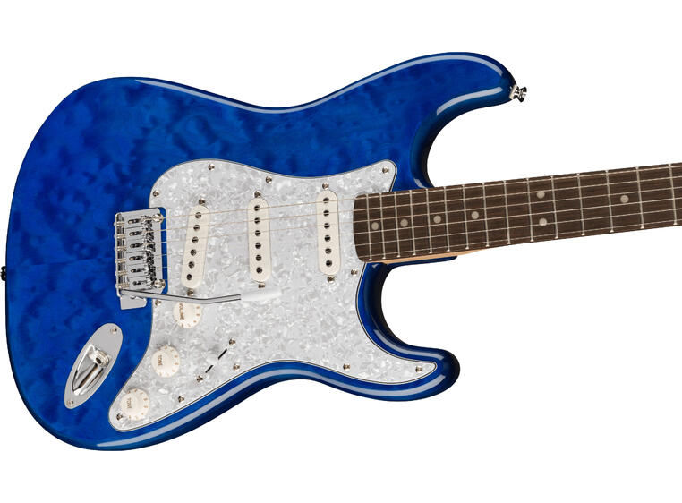 Squier FSR Affinity Stratocaster QMT IL, White Pearloid, Sapphire Blue Transp