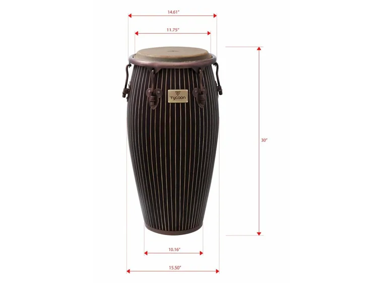 Tycoon Master Hand-Crafted Pinstripe Series Conga (11.75") with Single Stand 