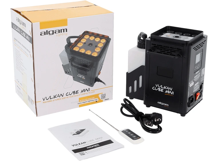 Algam Lighting Vulkan Cube Mini Kompakt vertikal LED Røykmaskin 