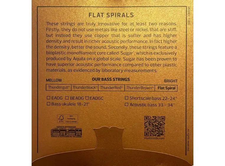 Aquila 220U Flat Spirals AK Bass 33-34" 