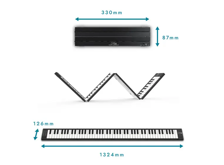 Blackstar Carry-on Folding Piano FP88T Black med anslagsfølsomhet 