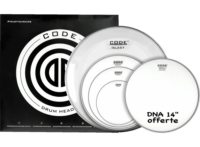 Code Drumheads FPGENCTDF Coated Fusion 10/12/14/20 + CC 14" DNA Coated 