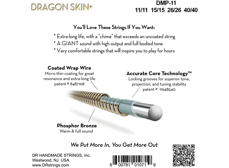 DR Strings DMP-11 Dragon skin+ mandolin (011-040) 