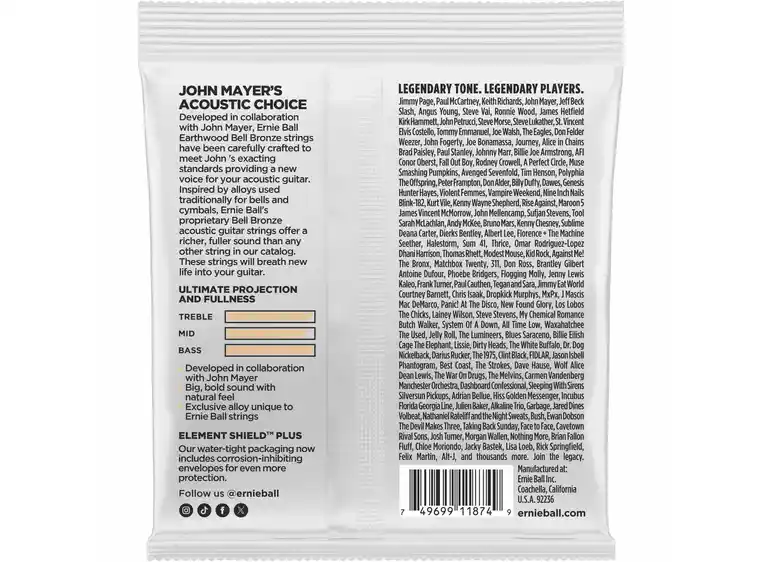 Ernie Ball EB-2350 Earthwood Bell Bronze (010–050), Extra Light 