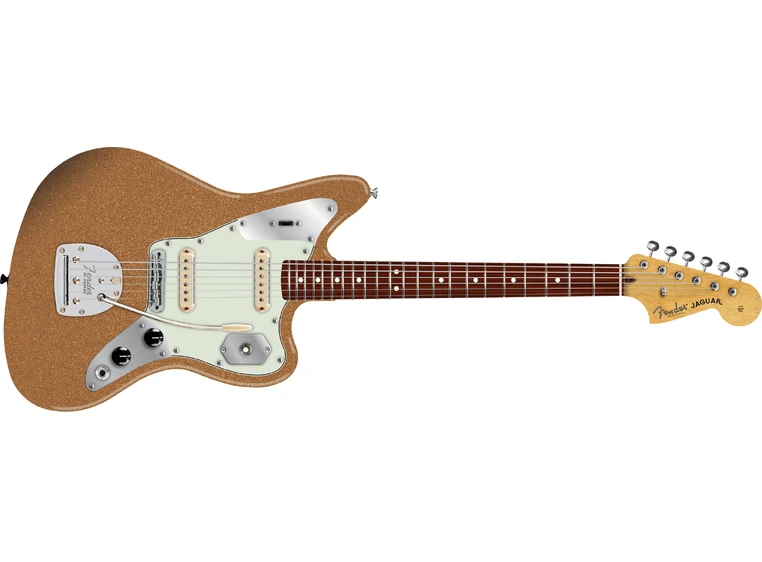 Fender Am Pro Classic Jaguar Faded Firemist Gold, RW 