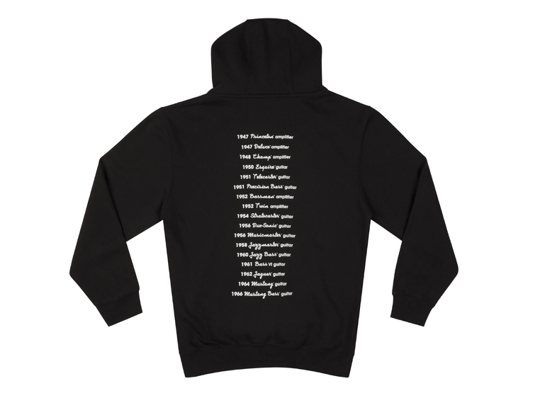 Fender Logo Date Back Hoodie, Black M 