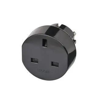 KAGU adapter fra UK til Schuko, 13A Sort