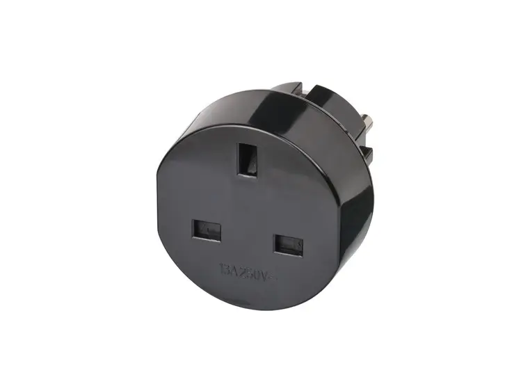 KAGU adapter fra UK til Schuko, 13A Sort 