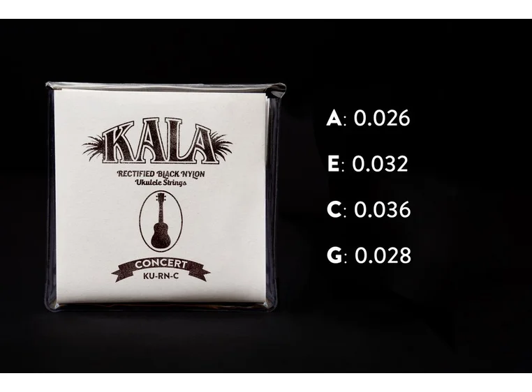 Kala Rectified Black Nylon KU-RN-C Ukulele String Set, Concert, High G 