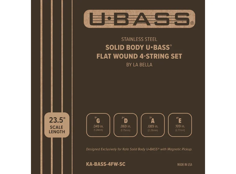 Kala U-Bass Solid Body Flatwound String Set, 4-String (by La Bella) 