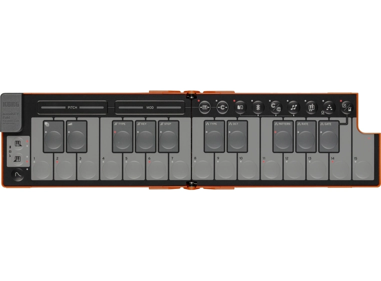 Korg nanoKEY Fold MIDI-keyboard Lava Orange 