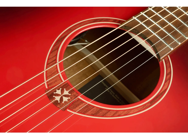 LAG T-RED Tramontane Dreadnought Cutaway Acoustic-Electric Red Burst 