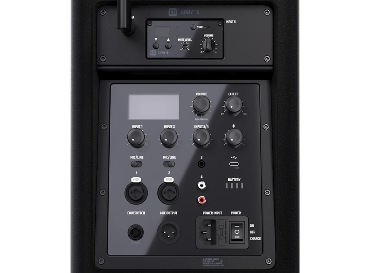 LD Systems ANNY 8 HHD B5 Kompakt-PA Stage Black, med håndholdt mikrofon 