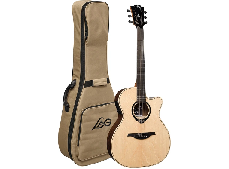 Lag Guitars HV30ACE HyVibe 30 Auditorium Cutaway Gloss 