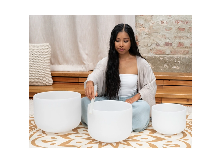Meinl Sonic Energy CSBSETGEC Crystal Singing Bowl Set, 10G/12E/14C 