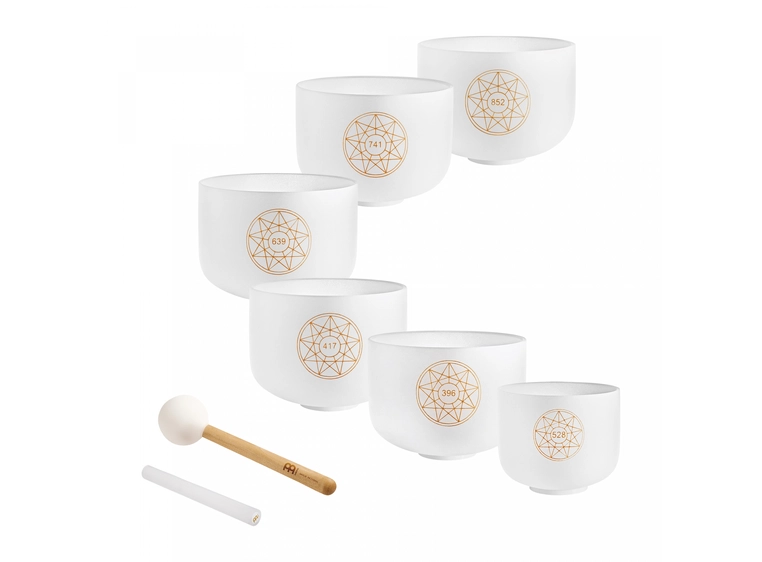 Meinl Sonic Energy SOLCSBSET Solfeggio Crystal Singing Bowl Set 