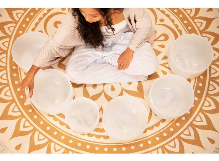 Meinl Sonic Energy SOLCSBSET Solfeggio Crystal Singing Bowl Set 
