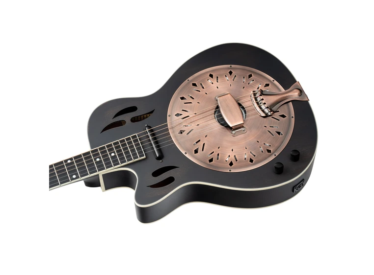 Ortega RRG40CE-DBK-L Resonator Guitar Distressed satin black, Left-handed 