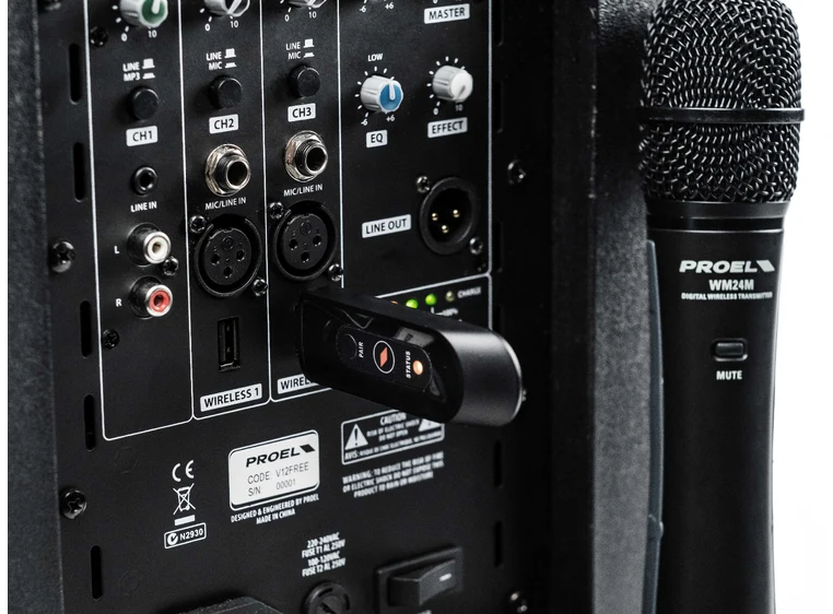 Proel U24H 2 4GHZ USB Trådløst system m/ håndholdt mic 