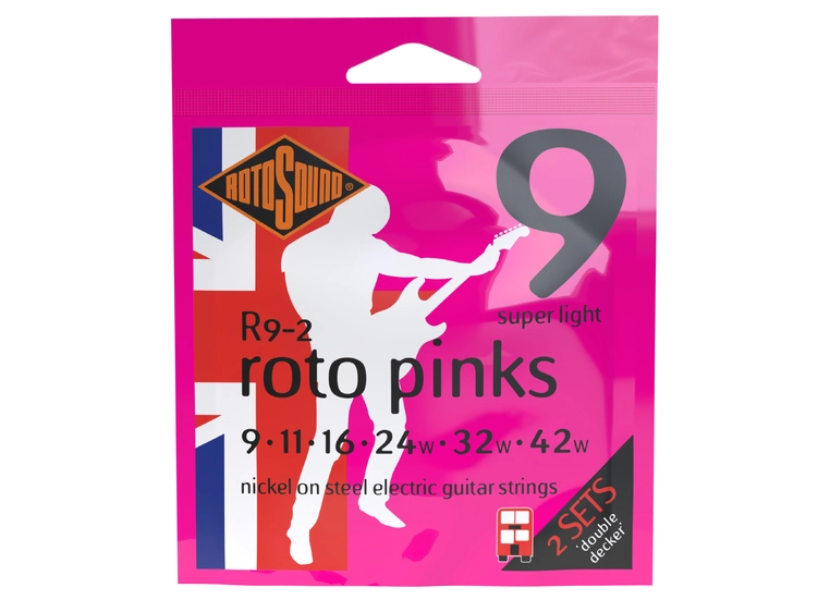 Rotosound R- 9-2 Roto Pinks (009-042) Double Decker 