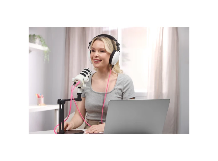 Røde PodMicUSB White USB-C & XLR mik med DSP 