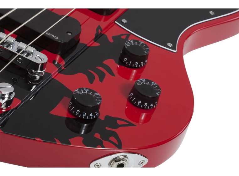 Schecter Simon Gallup Ultra Bass RED/BLK 