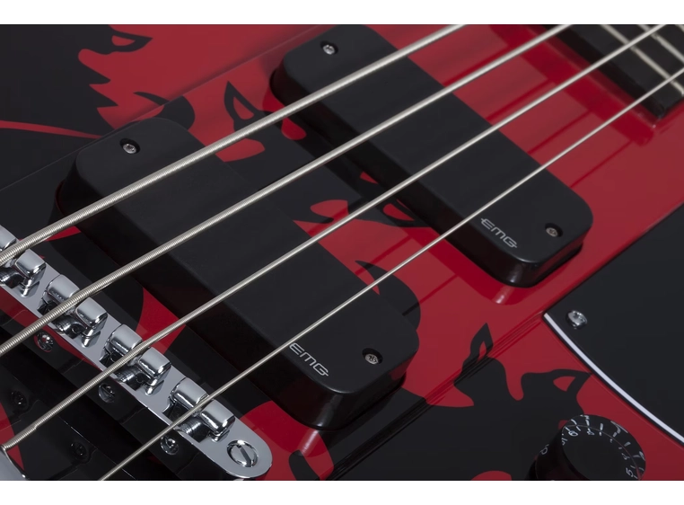 Schecter Simon Gallup Ultra Bass RED/BLK 