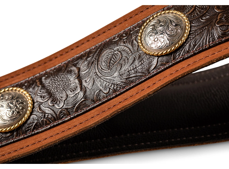 Taylor Grand Pacific Strap Black Leather/Ni Concho, 3" 