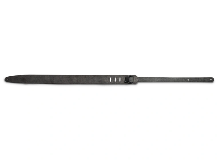 Taylor Strap, Black Leather Suede Back, 2.5", Silver Logo 