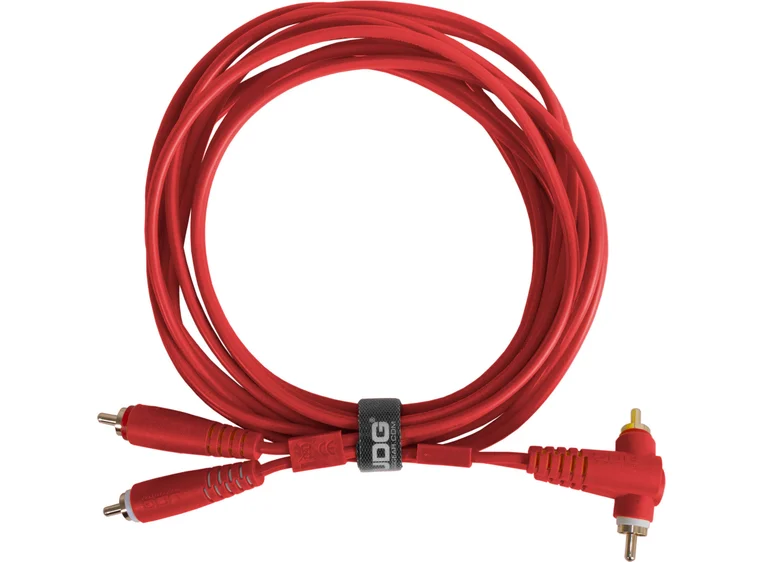 UDG Gear Lydkabel 2x RCA - 2x Vinkel RCA Red 3m 
