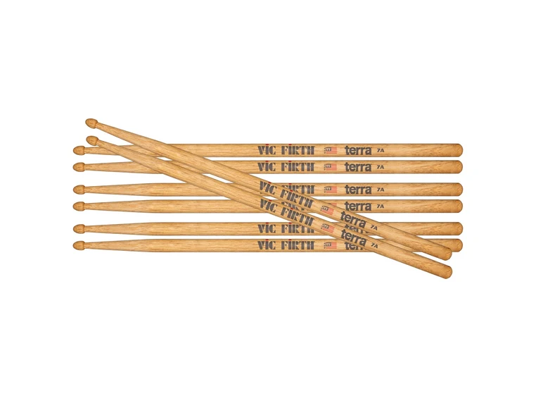 Vic Firth P7AT4PK 7A Terra Series, tretupp, hickory, 4x 