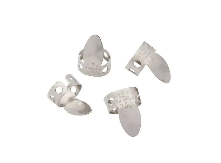 D'Addario NP2-04PF PW National 4-pack Paul Franklin Finger pick, Nickel 