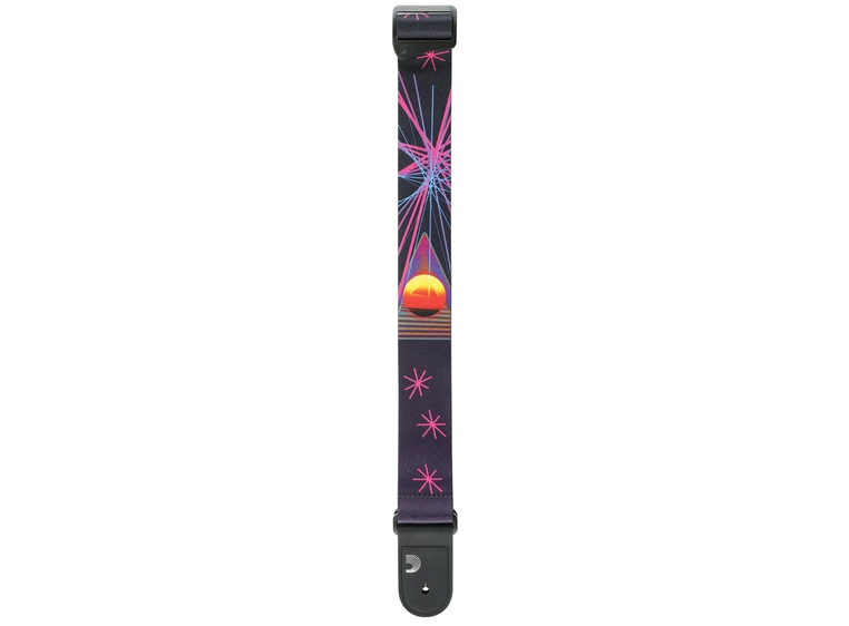 D'addario 50RUN80 Gitarreim Polyester 50mm - Woven - Neon Stars 
